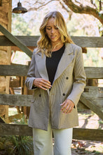 Load image into Gallery viewer, Serenity Brown Tweed Print Button Front Blazer