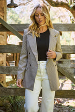 Load image into Gallery viewer, Serenity Brown Tweed Print Button Front Blazer