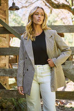 Load image into Gallery viewer, Serenity Brown Tweed Print Button Front Blazer