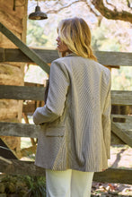 Load image into Gallery viewer, Serenity Brown Tweed Print Button Front Blazer