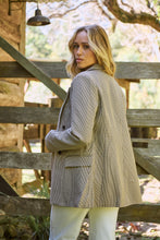 Load image into Gallery viewer, Serenity Brown Tweed Print Button Front Blazer