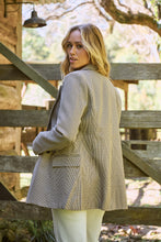 Load image into Gallery viewer, Serenity Brown Tweed Print Button Front Blazer