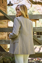 Load image into Gallery viewer, Serenity Brown Tweed Print Button Front Blazer