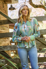 Load image into Gallery viewer, Roux Blue/Green Print Lightweight Summer Shirt