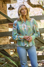 Load image into Gallery viewer, Roux Blue/Green Print Lightweight Summer Shirt