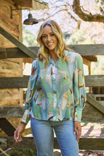 Load image into Gallery viewer, Roux Blue/Green Print Lightweight Summer Shirt