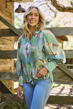 Load image into Gallery viewer, Roux Blue/Green Print Lightweight Summer Shirt