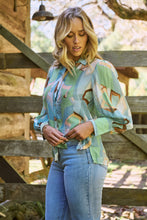 Load image into Gallery viewer, Roux Blue/Green Print Lightweight Summer Shirt