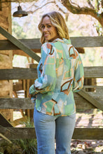Load image into Gallery viewer, Roux Blue/Green Print Lightweight Summer Shirt
