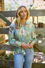Load image into Gallery viewer, Roux Blue/Green Print Lightweight Summer Shirt