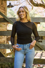 Load image into Gallery viewer, Jazzlyn X over Mesh Black Long Sleeve Top