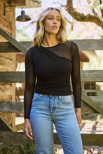 Load image into Gallery viewer, Jazzlyn X over Mesh Black Long Sleeve Top