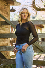 Load image into Gallery viewer, Jazzlyn X over Mesh Black Long Sleeve Top