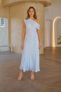 Janae Chiffon Pastel Sky Blue Evening Dress