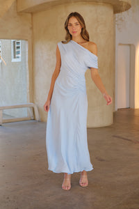 Janae Chiffon Pastel Sky Blue Evening Dress
