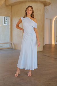 Janae Chiffon Pastel Sky Blue Evening Dress