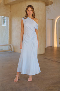 Janae Chiffon Pastel Sky Blue Evening Dress
