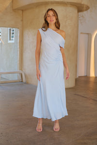 Janae Chiffon Pastel Sky Blue Evening Dress