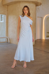 Janae Chiffon Pastel Sky Blue Evening Dress