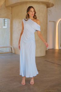 Janae Chiffon Pastel Sky Blue Evening Dress