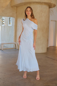 Janae Chiffon Pastel Sky Blue Evening Dress