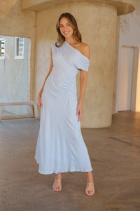 Janae Chiffon Pastel Sky Blue Evening Dress