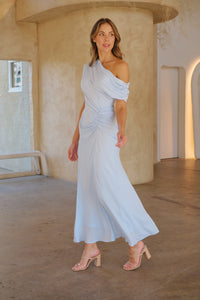 Janae Chiffon Pastel Sky Blue Evening Dress