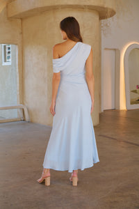 Janae Chiffon Pastel Sky Blue Evening Dress