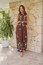 Load image into Gallery viewer, Ziara Brown Embroidery Pants (Part of a set)