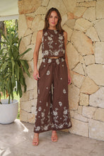 Load image into Gallery viewer, Ziara Brown Embroidery Pants (Part of a set)