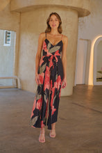 Load image into Gallery viewer, Enya Black/Red Floral Print Jumpsuit