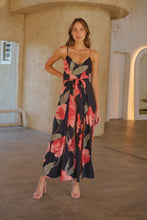 Load image into Gallery viewer, Enya Black/Red Floral Print Jumpsuit