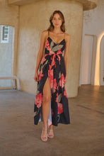 Load image into Gallery viewer, Enya Black/Red Floral Print Jumpsuit