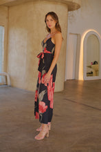 Load image into Gallery viewer, Enya Black/Red Floral Print Jumpsuit