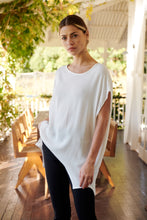 Load image into Gallery viewer, Chele Short Sleeve Oversized White Plain Top
