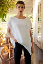 Load image into Gallery viewer, Chele Short Sleeve Oversized White Plain Top
