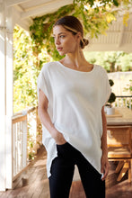 Load image into Gallery viewer, Chele Short Sleeve Oversized White Plain Top