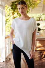 Load image into Gallery viewer, Chele Short Sleeve Oversized White Plain Top