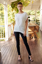 Load image into Gallery viewer, Chele Short Sleeve Oversized White Plain Top