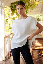 Load image into Gallery viewer, Chele Short Sleeve Oversized White Plain Top