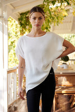 Load image into Gallery viewer, Chele Short Sleeve Oversized White Plain Top
