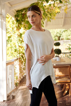 Load image into Gallery viewer, Chele Short Sleeve Oversized White Plain Top