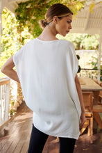 Load image into Gallery viewer, Chele Short Sleeve Oversized White Plain Top