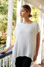 Load image into Gallery viewer, Chele Short Sleeve Oversized White Plain Top