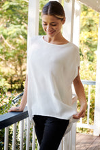 Load image into Gallery viewer, Chele Short Sleeve Oversized White Plain Top