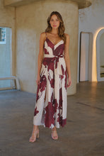 Load image into Gallery viewer, Enya Beige/Brown Floral Print Jumpsuit
