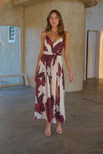 Load image into Gallery viewer, Enya Beige/Brown Floral Print Jumpsuit