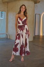 Load image into Gallery viewer, Enya Beige/Brown Floral Print Jumpsuit