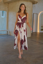 Load image into Gallery viewer, Enya Beige/Brown Floral Print Jumpsuit
