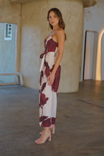 Load image into Gallery viewer, Enya Beige/Brown Floral Print Jumpsuit